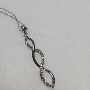10k JWBR Designer Diamond Infinity Necklace